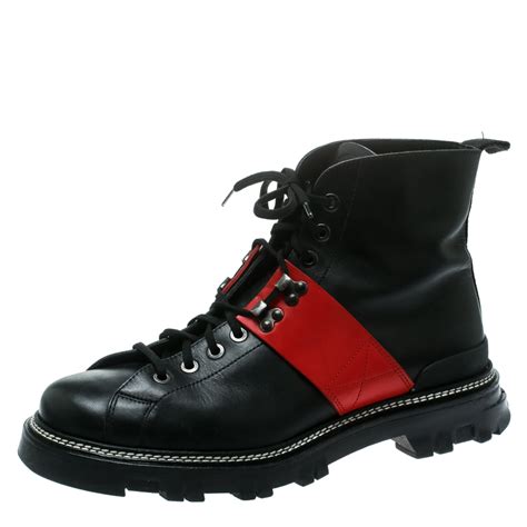 prada red combat boots|prada genuine leather boots.